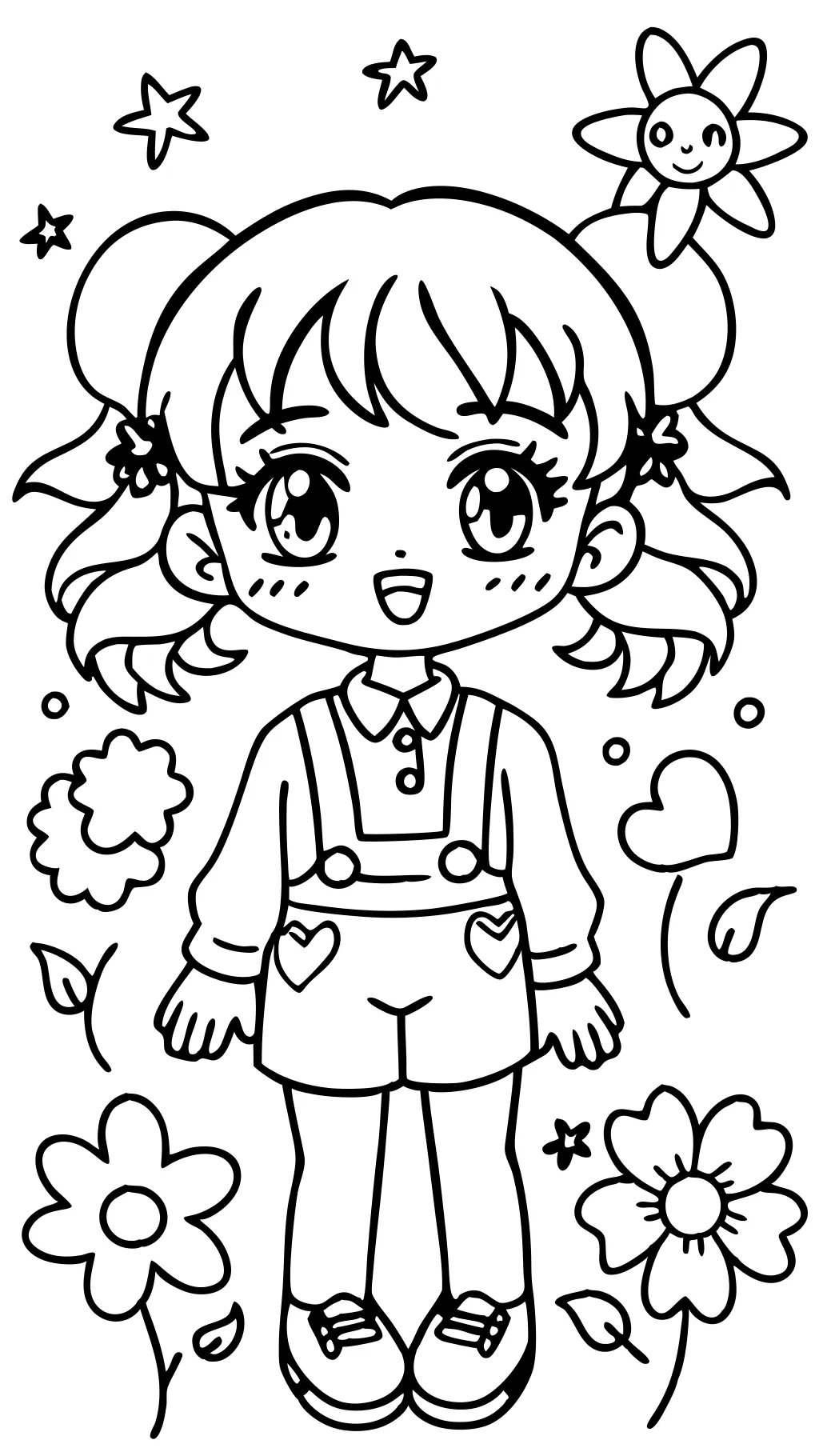 coloriage d’anime fille facile